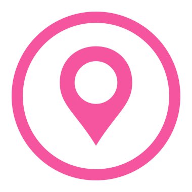 Marker düz pembe renkli yuvarlak raster simge göster