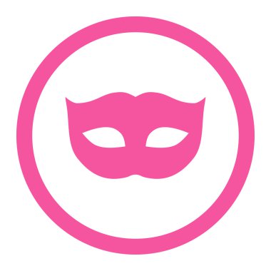 Gizlilik düz pembe maske renk yuvarlak raster simgesi
