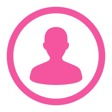 Kullanıcı düz pembe renk yuvarlak raster simgesi