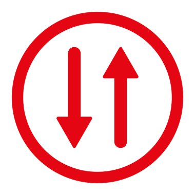 Oklar Exchange dikey düz kırmızı yuvarlak renkli raster simgesi