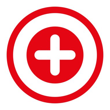 Düz kırmızı renkli yuvarlak raster simge oluşturma