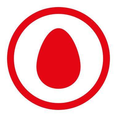 Yumurta düz kırmızı yuvarlak renkli raster simgesi