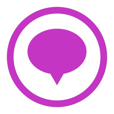 Afiş düz menekşe renkli raster simgesi yuvarlak