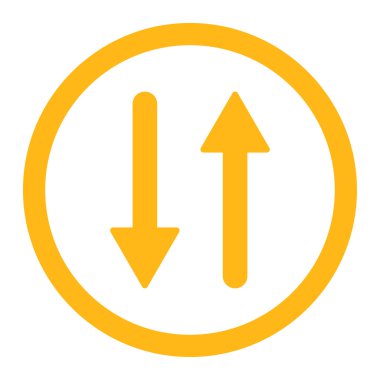 Oklar Exchange dikey düz sarı yuvarlak renkli raster simgesi