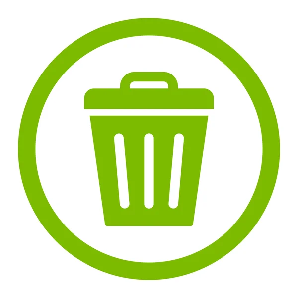 Trash Can flat eco green color rounded raster icon — Stock Photo, Image