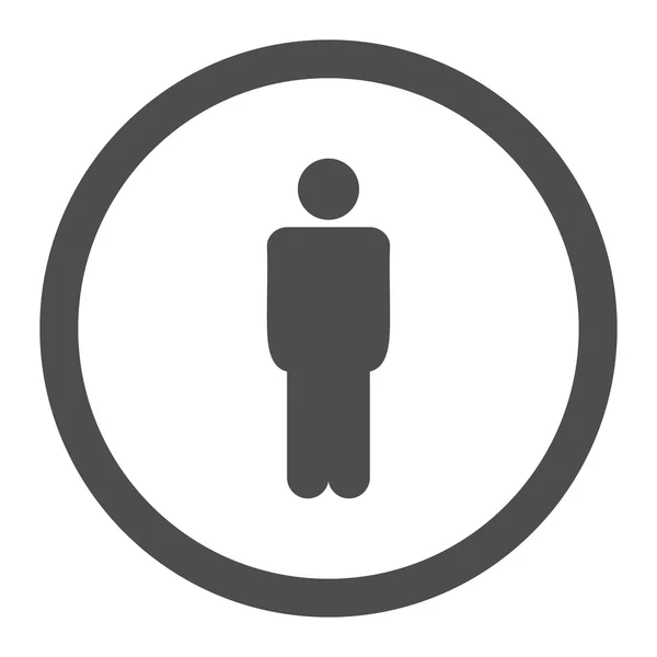 Homem plana cor cinza arredondado ícone raster — Fotografia de Stock