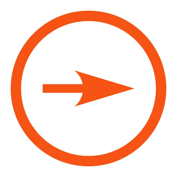 Arrow Axis X flat orange color rounded raster icon — Stock Photo, Image