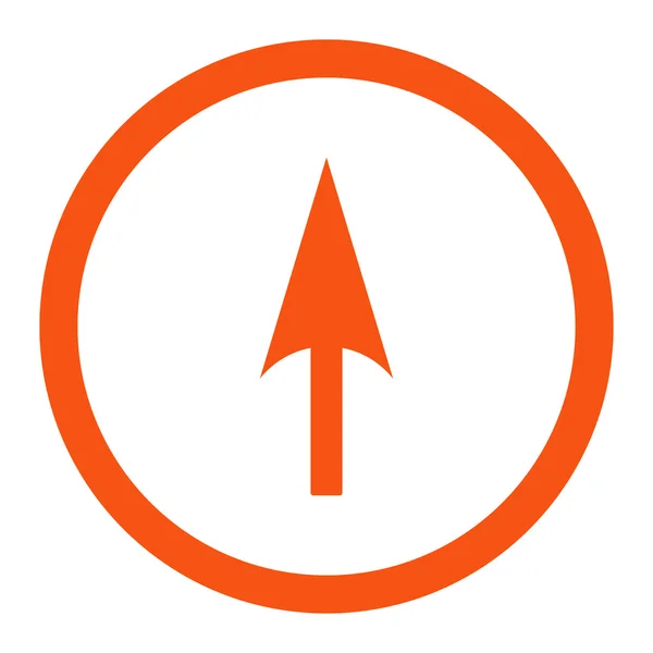 Šipka osy Y plochá oranžová barva zaoblené rastrové ikona — Stock fotografie