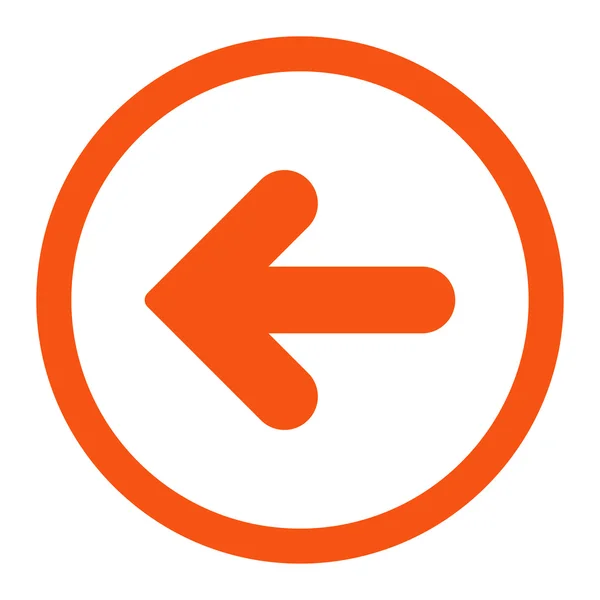 Arrow Left flat orange color rounded raster icon — Stock Photo, Image