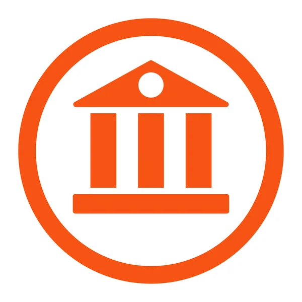 Bank flat orange color rounded raster icon — Stock Photo, Image