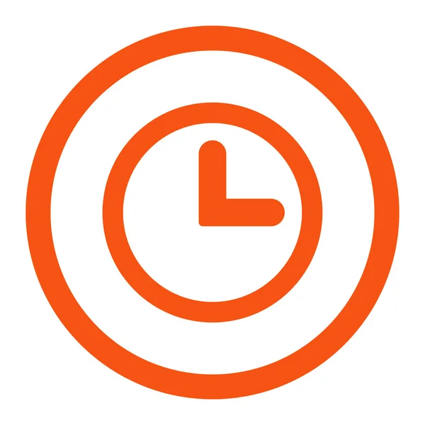 Reloj plano de color naranja redondeado icono de trama —  Fotos de Stock