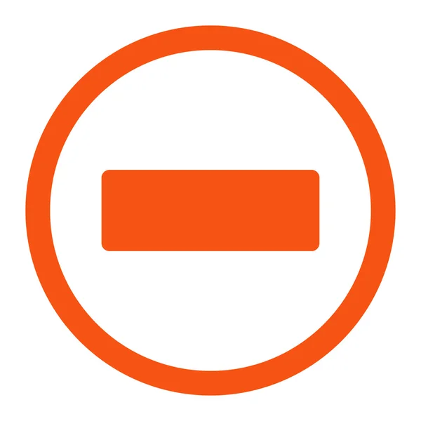 Minus plat oranje kleur afgeronde raster pictogram — Stockfoto