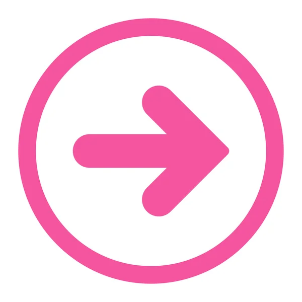 Arrow Right flat pink color rounded raster icon — Stock Photo, Image