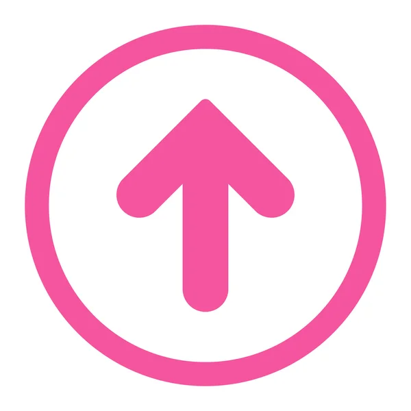 Arrow Up flat pink color rounded raster icon — Stock Photo, Image