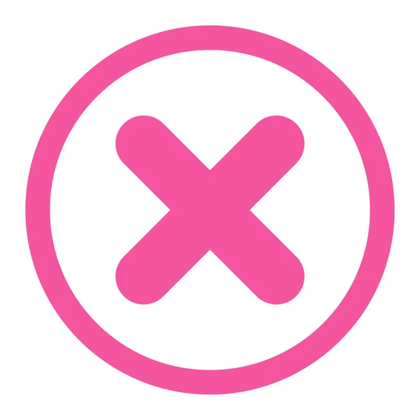 Cancelar plano de color rosa redondeado icono de trama — Foto de Stock