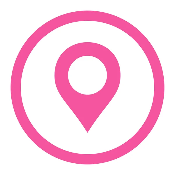 Mappa Marker piatto colore rosa arrotondato icona raster — Foto Stock