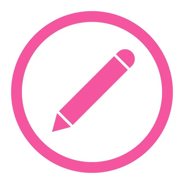 Pencil flat pink color rounded raster icon — Stock Photo, Image