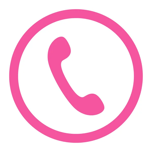 Phone flat pink color rounded raster icon — Stock Photo, Image