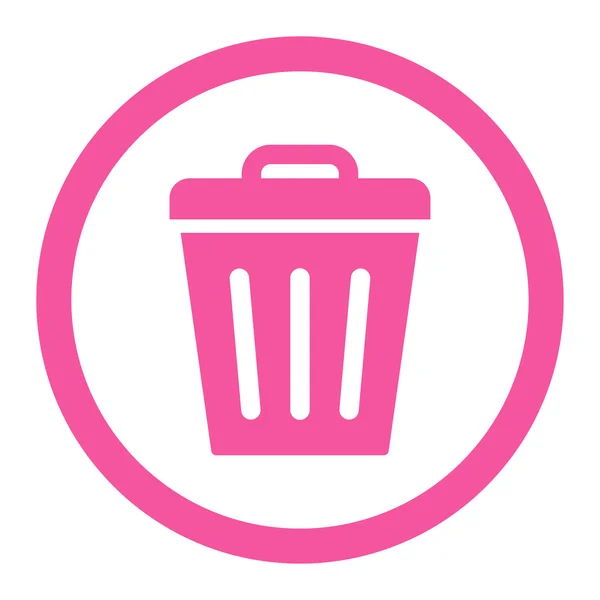 Mülleimer flache rosa Farbe abgerundetes Rastersymbol — Stockfoto