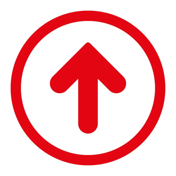 Arrow Up flat red color rounded raster icon — Stock Photo, Image