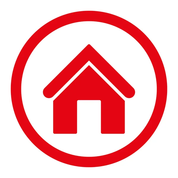 Ikona domova zaoblené rastrové ploché červené barvy — Stock fotografie