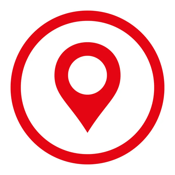 Mapa mieszkanie czerwony znacznik koloru zaokrąglone rastrowych ikona — Zdjęcie stockowe