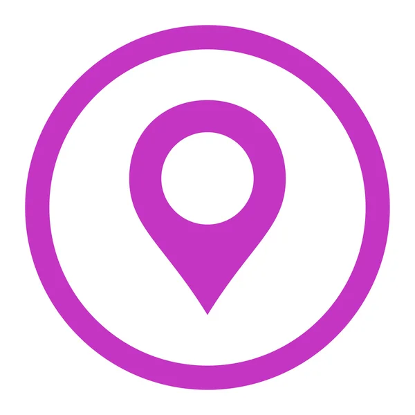 地图标记平面紫罗兰色圆形光栅图标 — 图库照片
