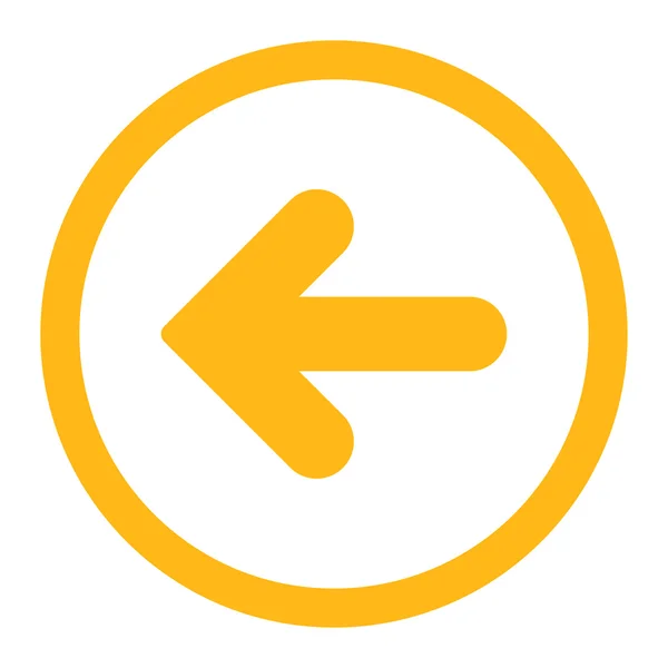 Arrow Left flat yellow color rounded raster icon — Stock Photo, Image