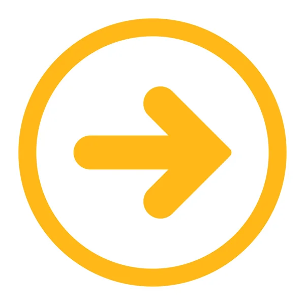 Arrow Right flat yellow color rounded raster icon — Stock Photo, Image