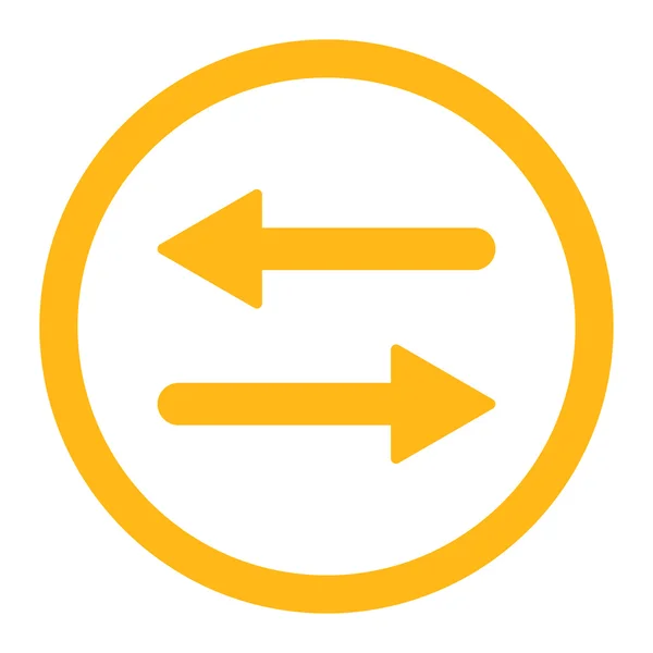 Pijlen Exchange mat geel kleur afgerond raster pictogram — Stockfoto