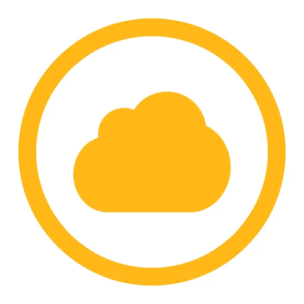 Cloud flat yellow color rounded raster icon — Stock Photo, Image
