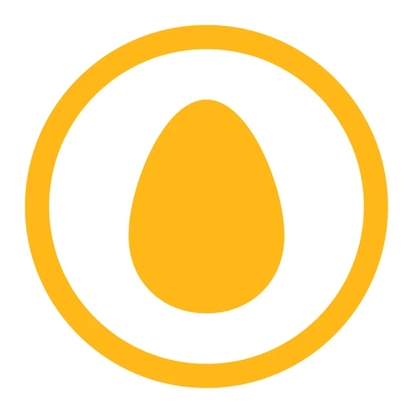 黄色の平たい卵丸みを帯びた色ラスター アイコン — ストック写真