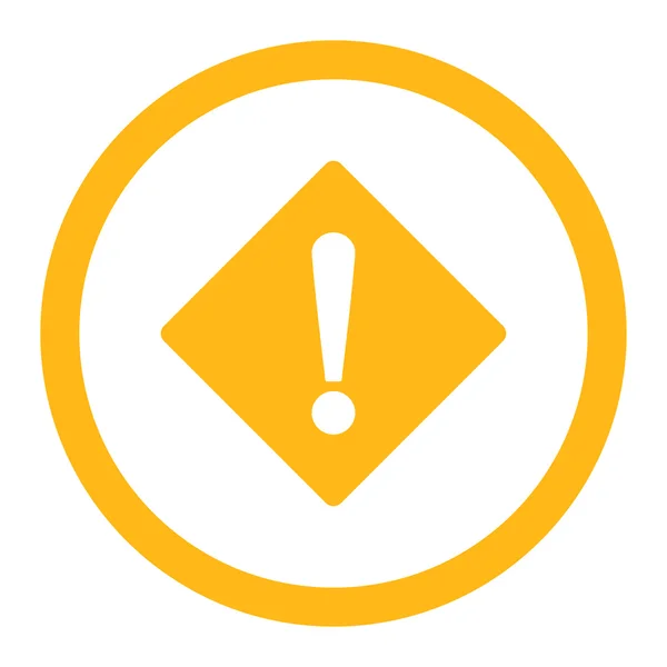 Error flat yellow color rounded raster icon — Stock Photo, Image