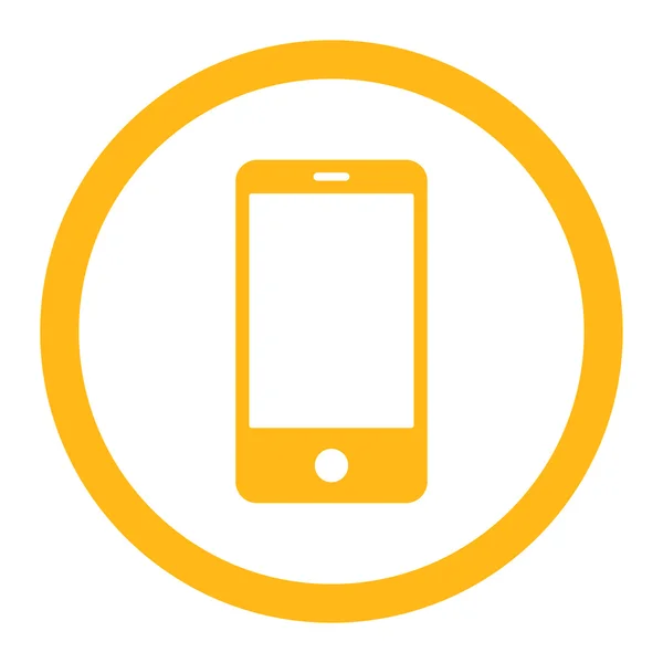 Смартфон плоский жовтий колір округлої растрової піктограми — стокове фото