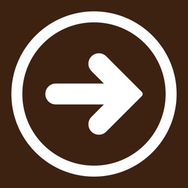 Ok sağ düz beyaz yuvarlak renkli raster simgesi