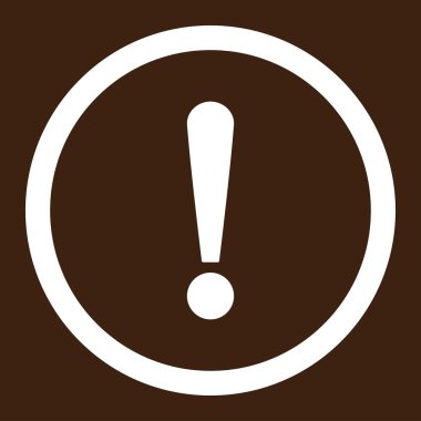 Ünlem işareti düz beyaz yuvarlak renkli raster simgesi