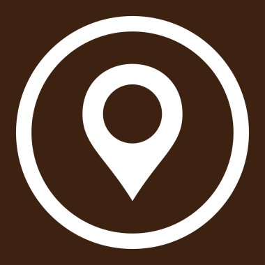 Marker düz beyaz renkli yuvarlak raster simge göster