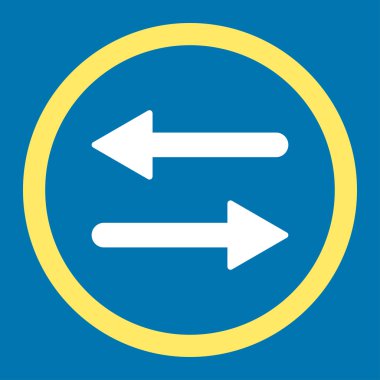 Oklar Exchange düz sarı ve beyaz renklerde raster simgesi yuvarlak