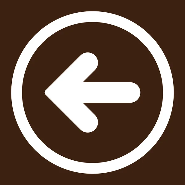 Flecha izquierda plana de color blanco redondeado icono de trama —  Fotos de Stock