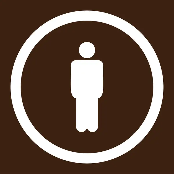 Homem plana cor branca arredondado raster ícone — Fotografia de Stock