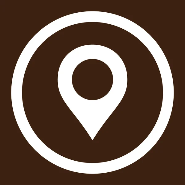 Mapa Marcador plano de color blanco redondeado icono de trama —  Fotos de Stock