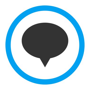 Düz mavi ve gri renkler yuvarlak vektör simgesi