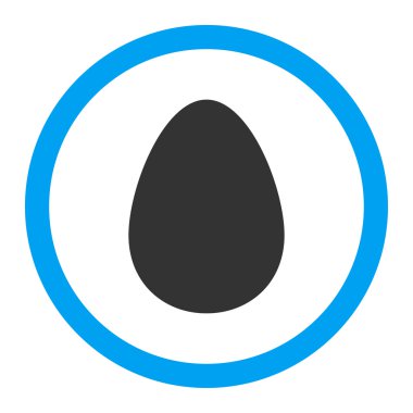 Egg flat blue and gray colors rounded vector icon