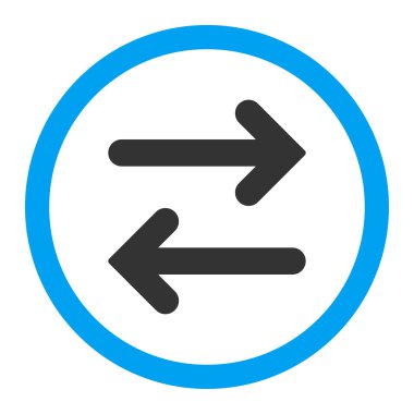 Flip Horizontal flat blue and gray colors rounded vector icon
