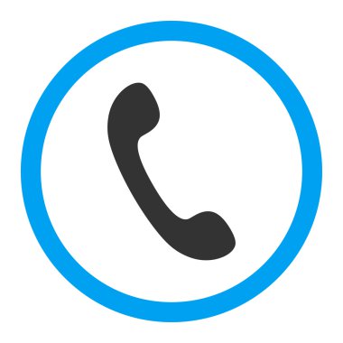 Phone flat blue and gray colors rounded vector icon