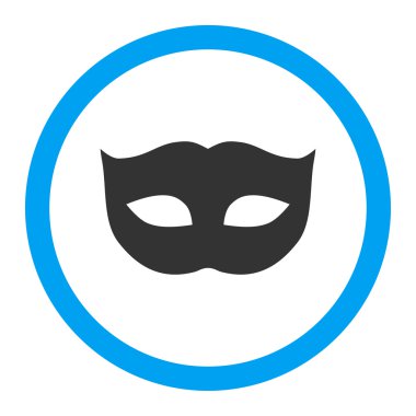 Privacy Mask flat blue and gray colors rounded vector icon