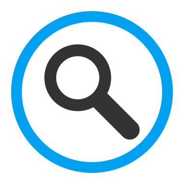 Search flat blue and gray colors rounded vector icon