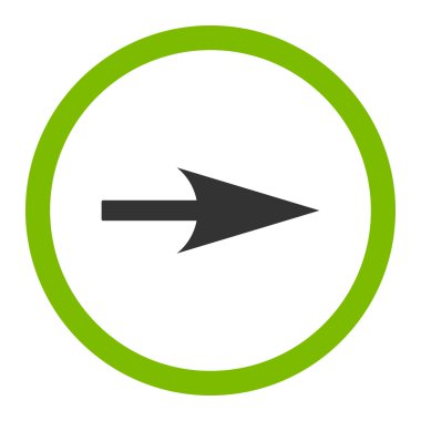 Arrow Axis X flat eco green and gray colors rounded vector icon