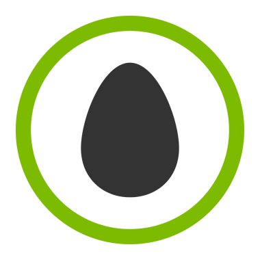 Egg flat eco green and gray colors rounded vector icon