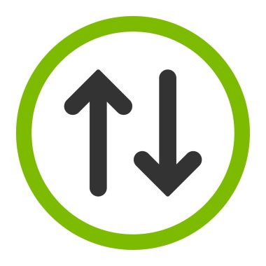 Flip flat eco green and gray colors rounded vector icon